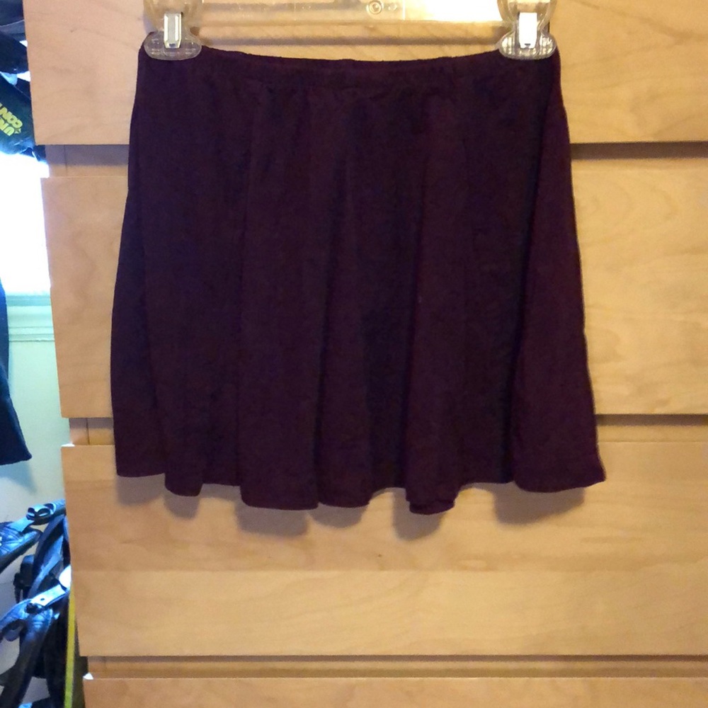 Maroon suede skirt